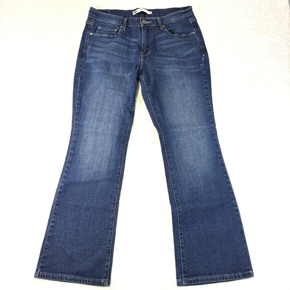 LEVI'S 515 Womens Jeans Size 8 Bootcut Red Tag Mid Rise Distressed Blue Denim - Picture 1 of 11